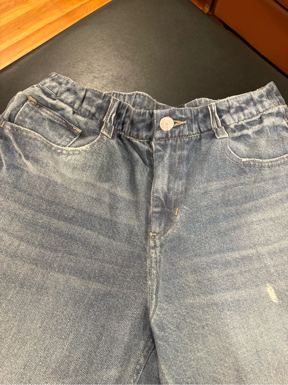 HALARA mid-rise denim print French Terry casual sweatpants Jean size Medium - Picture 2 of 10